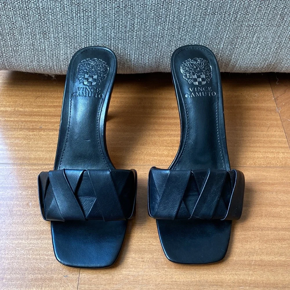 Vince Camuto Pintucked Braided Leather Heel - Picture 2 of 4